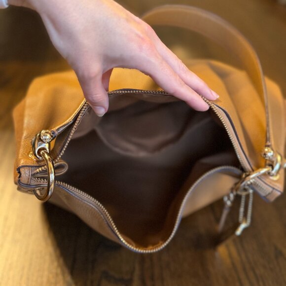 Coach Carriage Camel Leather & Suede Bag + Matching Wallet - Picture 11 of 12